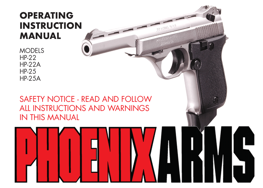 Phoenix Arms HP22A/HP25A Owner's Manual